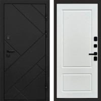 Дверь входная Termo Door Стоун Black Марсель Белый софт
