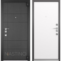 Дверь входная Mastino Forte (Синхропоры графит MS-114 / Реалвуд молочный MS-100)
